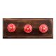 Red Leaf Floral Ceramic Wooden Hooks